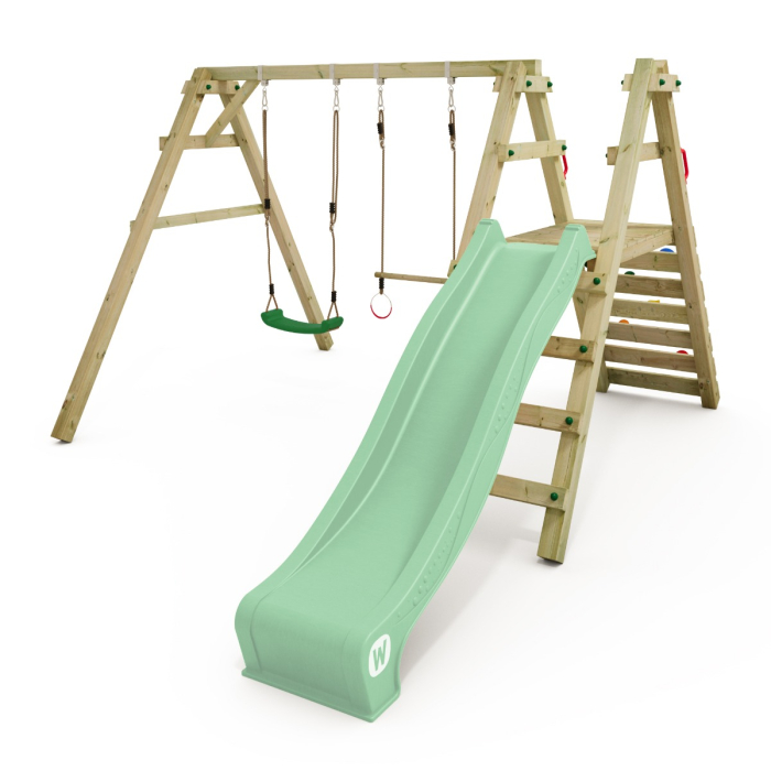 Schaukelgestell Wickey Sky Slider Prime-Pastellgrüne Rutsche-Grüne Schaukelsitze  834101